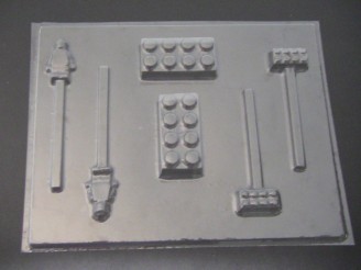 445sp Building Blocks Chocolate or Hard Candy Lollipop Mold